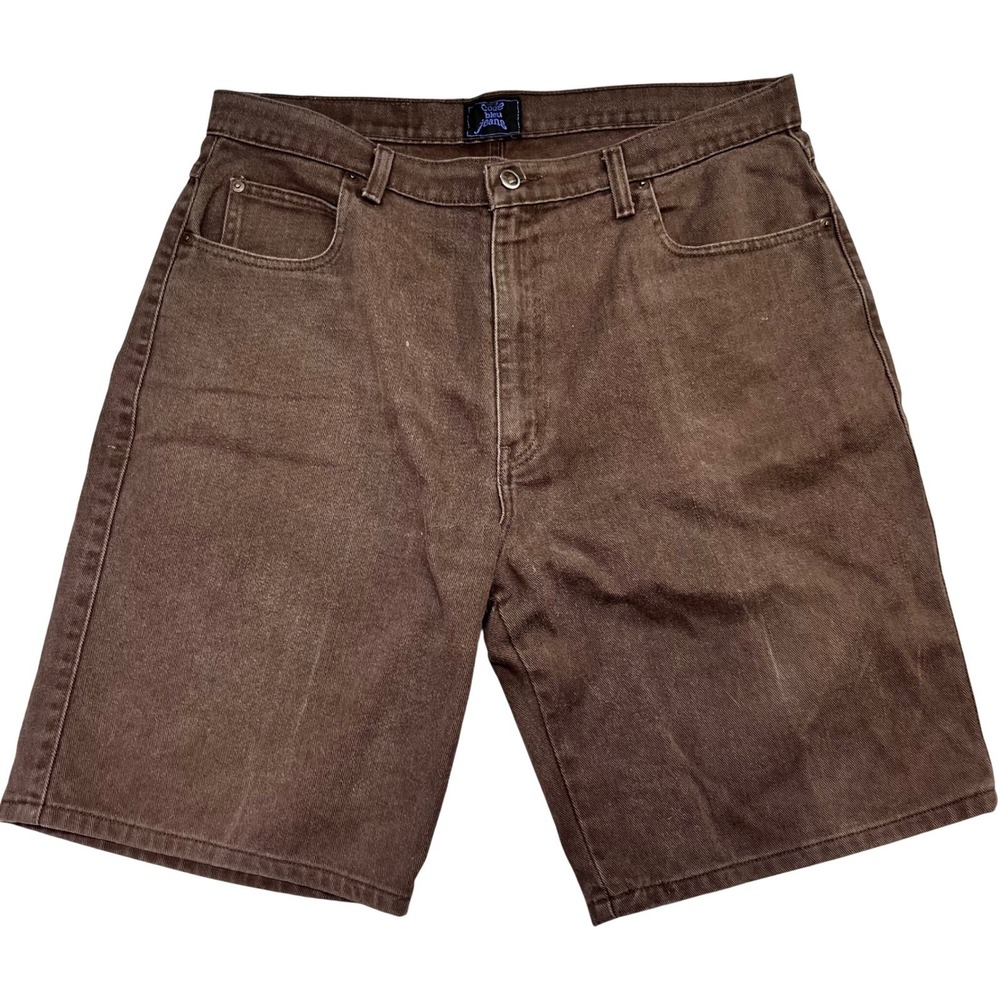 VTG Code Bleu Jeans Mens Brown Denim Shorts Size 38‎ Vintage Relaxed Fit